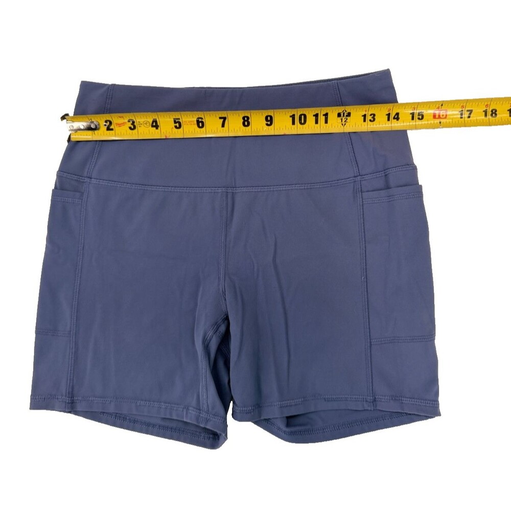 RBX Active Womens Medium Blue Bike Shorts High Rise Pockets‎ Stretch - Picture 2 of 8